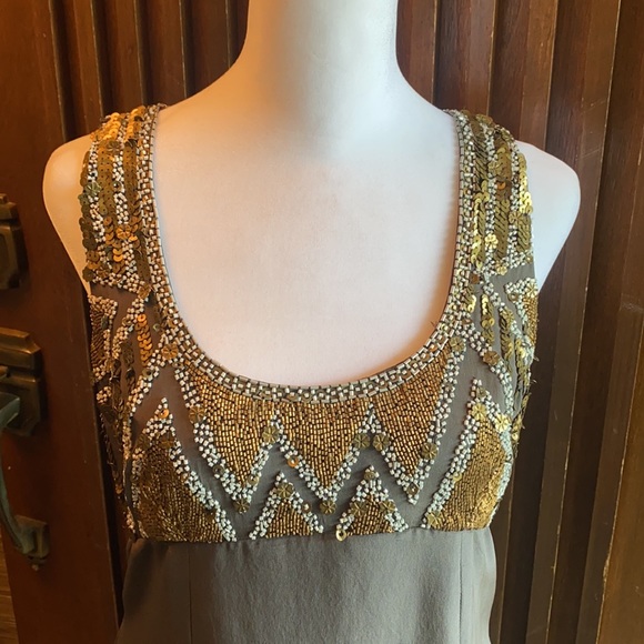 Aidan Mattox Silk Racerback Beaded Mini Dress - Picture 3 of 4